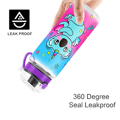 Cute Water Bottle for School Kids Girls, BPA FREE Tritan & Leak Proof & Easy Clean & Carry Handle, 23oz/ 680ml (Koala) - color: Koala