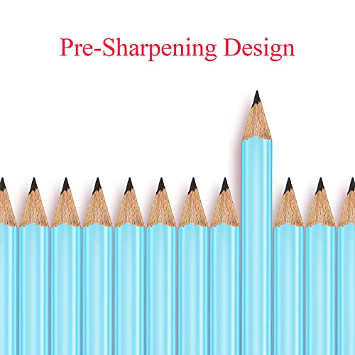 Outus 72 Pieces Golf Pencils Half Pencils with Eraser Mini Bulk Short #2 HB Pre Sharpened for Bridal Shower Wedding Office(Light Blue) - color: Light Blue