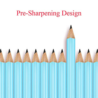 Outus 72 Pieces Golf Pencils Half Pencils with Eraser Mini Bulk Short #2 HB Pre Sharpened for Bridal Shower Wedding Office(Light Blue) - color: Light Blue