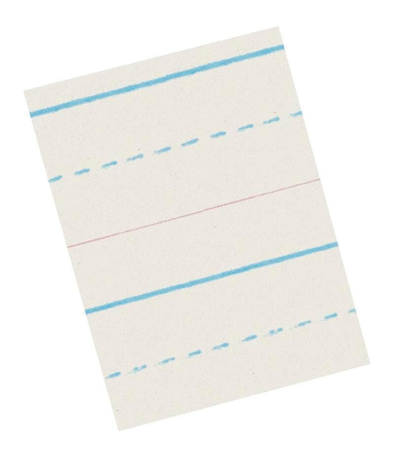 School Smart Red & Blue Newsprint Paper, 3/4 Inch Ruled, 11 x 8-1/2 Inches, 500 Sheets, White