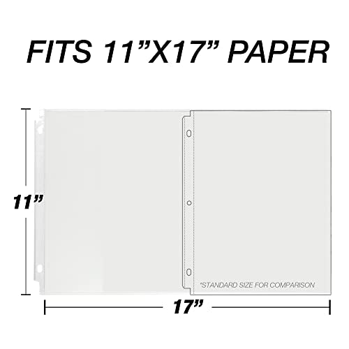 Samsill Sheet Protectors, 11x17 Inch Page Protectors for 3 Ring Binder, Heavy Duty, Clear Protector Landscape Size, Side Loading, Acid Free, 50 Pack - size: 50 Pack, style: Ledger