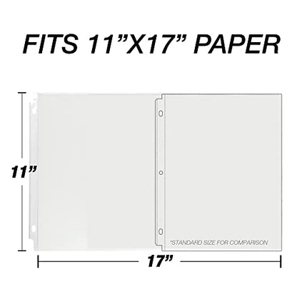 Samsill Sheet Protectors, 11x17 Inch Page Protectors for 3 Ring Binder, Heavy Duty, Clear Protector Landscape Size, Side Loading, Acid Free, 50 Pack - size: 50 Pack, style: Ledger