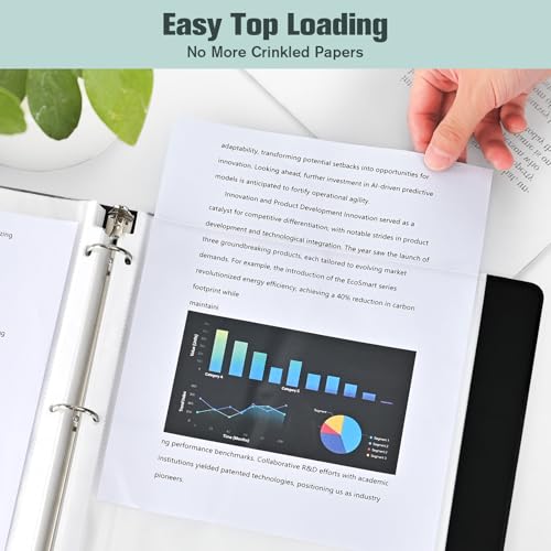 SUIN Sheet Protectors 500 Pack, Clear Plastic Page Protectors 8.5 x 11 Inch, Reinforced 3 Hole Plastic Binder Sleeves, Acid-Free Archival Document Holders for Office & School