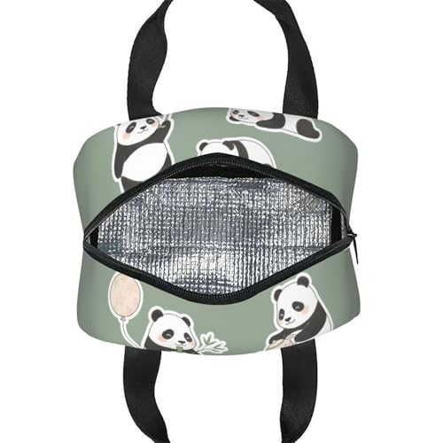 Panda Lunch Box - Insulated Lunch Bags for Women/Men Little Panda Collection Reusable Lunch Tote Bags, Perfect for Office/Camping/Hiking/Picnic/Beach/Travel - color: Panda