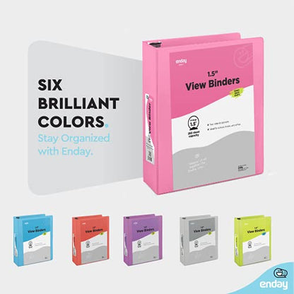 Enday 3 Ring Binder 1.5 Inch, Pink Heavy Duty Three Ring Binder, 325 Sheets Capacity - 1.5 Inch Binder for Home School and Office - color: Pink, size: 1.5-Inch