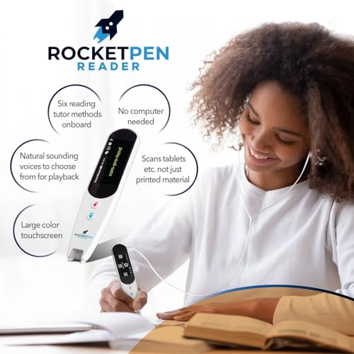 Rocket Pen Reading Tutor–Scans Any Surface, Six Decoding Tools–Pink Case | Make reading your new superpower - color: Pink Case