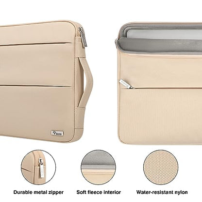 Voova 13 13.6 Inch Laptop Sleeve Case Compatible with MacBook Air 13 M1/M2/M3/M4 2020-2025, MacBook Pro 13/14, IPad Air/Pro 13, Waterproof Slim Computer Bag Cover with Handle, Apricot - color: Apricot, size: 12.6-13.6 Inch