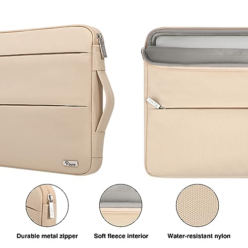 Voova 13 13.6 Inch Laptop Sleeve Case Compatible with MacBook Air 13 M1/M2/M3/M4 2020-2025, MacBook Pro 13/14, IPad Air/Pro 13, Waterproof Slim Computer Bag Cover with Handle, Apricot - color: Apricot, size: 12.6-13.6 Inch