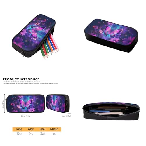 Galaxy Butterfly Backpack for Girls Kids Backpack with Lunch Box Water Bottle Pouch and Soft Pencil Case 4PCS Set Bookbag with Front Pocket for School Teens 17 inch School Bag with Side Pocket - color: Aesthetic Galaxy Butterfly and Flower