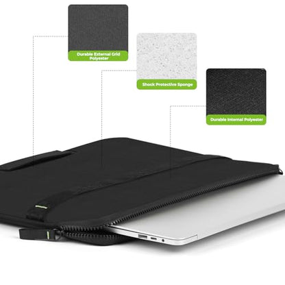13.3-14 inch Laptop Sleeve Case Protective Briefcase Notebook Computer Bag | Waterproof Polyester, Fits Most Laptop Models, Shockproof Interior, Smooth Zippers, Slim Profile - color: Black, size: 14inch