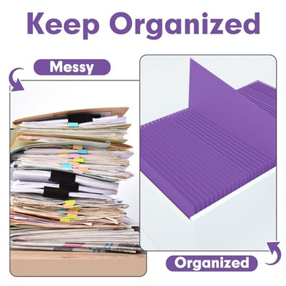 Two Pocket Folders, PANDRI 50 Pack 2 Pocket Folders, Letter Size Paper File Folder for School Office Home Business, Purple - color: Purple
