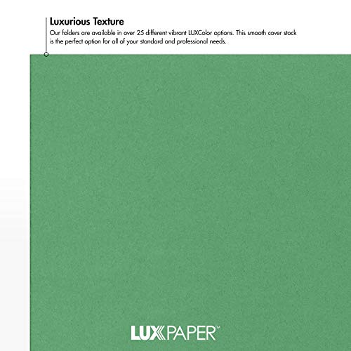 LUXPaper 9" x 12" Presentation Folders | Two Pocket | Holiday Green | 100lb. Cover | 10 Qty - color: Holiday Green