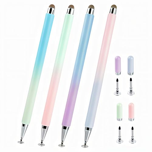 Stylus Pen for Samsung Galaxy Tab A11+/A11/A9Plus/A9/A8 Plus/A8/A7 Compatible with iPad iOS/Android 15/14 Tablet (Purple+Pink+Blue+Green 4 Macaron Colors) - color: Purple+Pink+Blue+Green 4 Macaron Colors