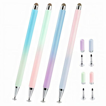 Stylus Pen for Samsung Galaxy Tab A11+/A11/A9Plus/A9/A8 Plus/A8/A7 Compatible with iPad iOS/Android 15/14 Tablet (Purple+Pink+Blue+Green 4 Macaron Colors) - color: Purple+Pink+Blue+Green 4 Macaron Colors