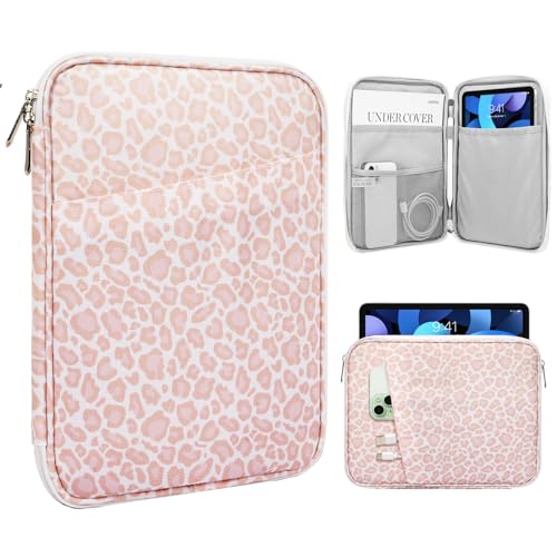 TiMOVO 9-11" Tablet Sleeve Bag for iPad 11-inch A16 2025, iPad 10.9"/10.2"| Air 11 Inch/5th/4th Gen. 10.9", Galaxy Tab A9+/A11Plus 11", Protective Bag with Pocket, Pink Leopard - color: Aa-Pink Leopard, size: 9-11 Inch