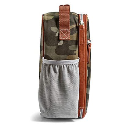 Foundry by Fit & Fresh, Thayer Adult Insulated Lunch Bag with Side & Front Pouches, Complete Lunch Kit Includes Stainless Steel Tumbler & 2 Containers, Camo - color: Camo, style: Lunch Bag with Containers and Water Bottle