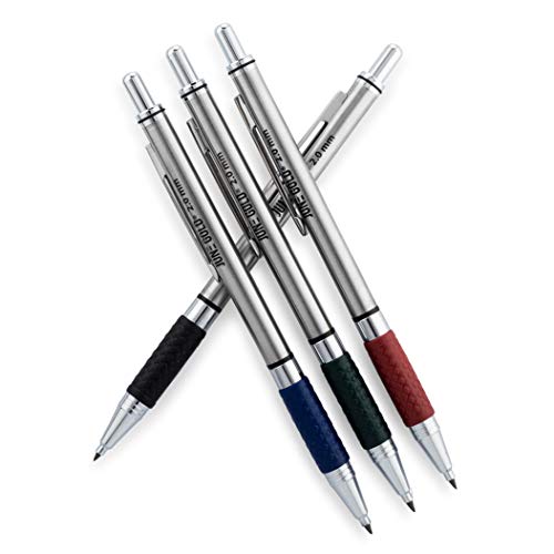 June Gold 4 Mechanical Pencils, 2.0 mm, 108 Refills, 2 Sharpeners,2 Erasers | 36 Unique Colors, 36 2B, and 36 4B Lead Refills, Break Resistant Graphite, Built in Sharpeners, Soft Non-Slip Grip