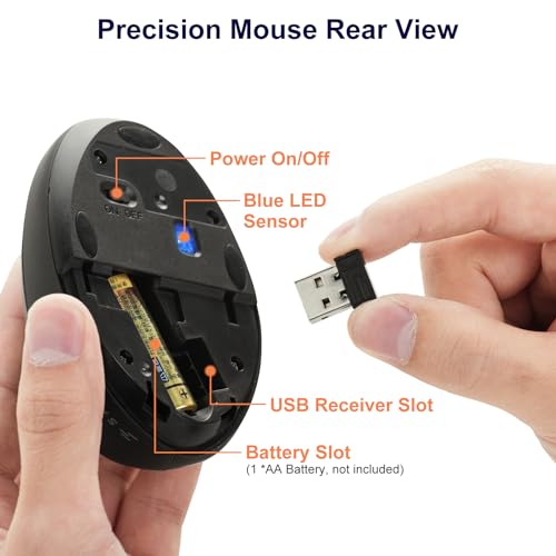 SANWA 2.4G Wireless Ergonomic Mouse, Optical Vertical Ergo Mice for Small Hands, Reduce Wrist Strain, 800/1200/1600 DPI, 5 Buttons, Compatible with MacBook, Laptop, Windows, Mac OS, Black - color: Black