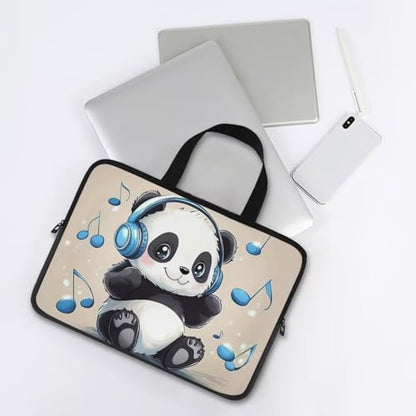 Cute Panda 12 Inch Laptop Sleeve for Women Protective Laptop Tote Bag Cover Compatible with Tablet Notebook Reader Water Resistant Computer Carrying Case with Handle - color: Cute Panda, size: 12inch
