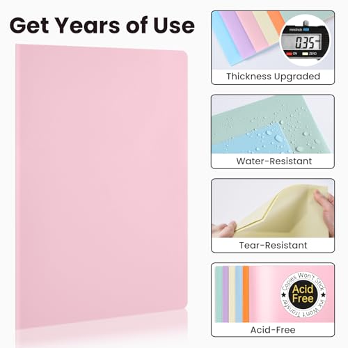 Sooez 6Pack Folders with Pockets, Pocket Folders with Extra Labels, Plastic Folders with Pockets, 2 Pocket Folders Bulk, Heavy Duty File Folders, School Folders Business Folder Office Filing Supplies - color: Candy Colors