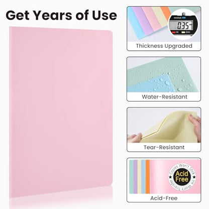 Sooez 6Pack Folders with Pockets, Pocket Folders with Extra Labels, Plastic Folders with Pockets, 2 Pocket Folders Bulk, Heavy Duty File Folders, School Folders Business Folder Office Filing Supplies - color: Candy Colors