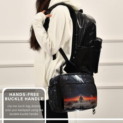 Astronaut Planet Kids Lunch Box Insulated Lunch Bags Cooler Tote Bag with Removable Shoulder Strap for Boy Girl Student 20847413 - color: Astronaut
