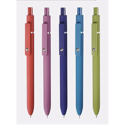 5Pcs Retractable Gel Pen Quick Drying Journaling Pen Smooth Writing for Kid Student Adult Writing Journaling - color: Preppy