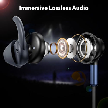 USB Earbuds with Microphone for PC Laptop, 7.5FT Wired USB A Computer Zoom Meeting Mute Headphones Headsets for Office School Desktop PS5 HiFi Noise Isolation In Ear Corded Gaming Earphones with Mic
