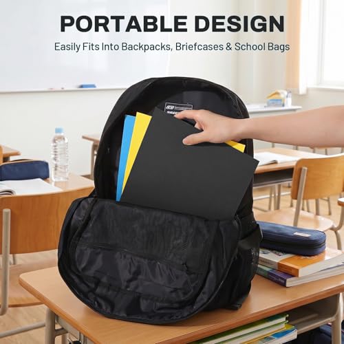 SUNEE Folders with Pockets(25 Pack, Black), 2 Pocket Folders Fit Letter Size Paper, Paper File Folder for School Office Home Bussiness - color: Black
