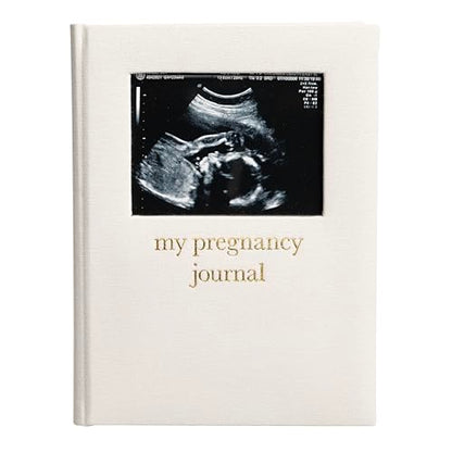 Pearhead Pregnancy Journal, Linen Guided Pregnancy Memory Book with Sonogram Photo Insert, Beige - color: Linen Pregnancy Journal