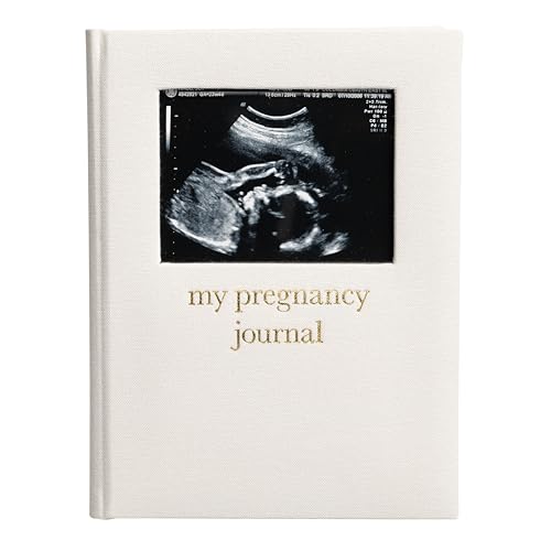 Pearhead Pregnancy Journal, Linen Guided Pregnancy Memory Book with Sonogram Photo Insert, Beige - color: Linen Pregnancy Journal