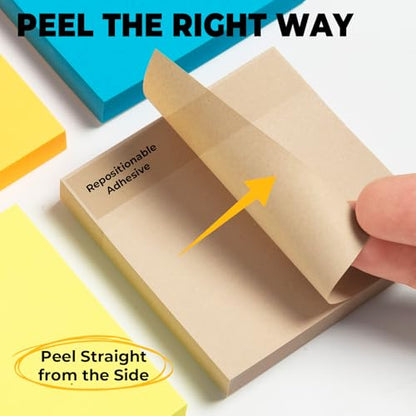 M&G 24 Pads Sticky Notes 3x3 Inch Self Sticky Notes 6 Bright Colors Easy to Stick Office and School Supplies for Home, Desk, and Notebook Use, 100 Sheets/Pad - style: Bright 6 Colors（2400 Sheets）