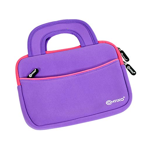 Contixo 10" Protective Sleeve Bag - Compatible with K102 & K103 Kids Tablets, Shockproof & Water-Resistant Carrying Case (Purple) - color: Purple