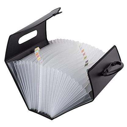 C-Line 21-Pocket Poly Expanding File with Handle, Includes Tabs, Locking Closure, Legal Size, Black (58320), Traditional (Pack of 4) - size: Legal (Pack of 4)