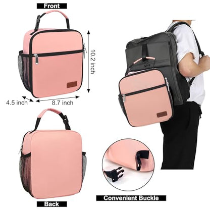 Lunch Box for Men & Women Durable Lunch Bag for Adults Reusable Small Lunchbox Pink - color: Pink