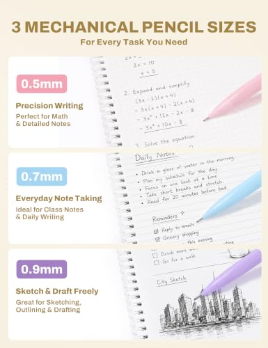 SUNEE 35PCS Aesthetic Stationery Set with Cute Pencil Case, Pastel Highlighters, Black Gel Pens, Mechanical Pencils & Refills, College School Supplies for Students Girls Beige - color: Beige, style: 35 Pack