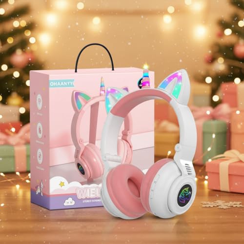 Unicorn Bluetooth Kids Headphones, Foldable Wireless, Volume Limit, White | Safe 85dB volume limit, Bluetooth 5.0 wireless, foldable design, built-in mic, comfort fit for kids ages 3-12, giftable - color: 6