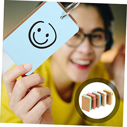 5PCS Blank Flash Cards for DIY Memory and Writing Portable Index Cards Binder Rings Creative Classroom Essentials for Teachers and Students