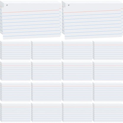 2000 Count White Index Cards 3x5, Lined Note Cards, Notecards, Study Cards, Flash Cards for Studying School Note Taking Office College Supplies, White - color: White