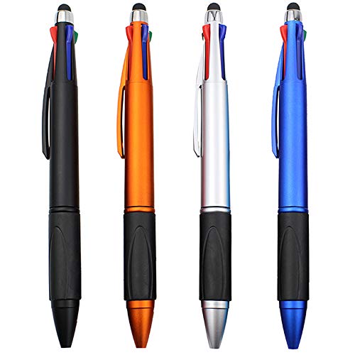 MiSiBao Stylus Pen for Touch Screen 4 Color in One Multi-colored Ballpoint Pens Medium Point (1.0mm) for iPad, 4-Pack - color: Four-color Stylus