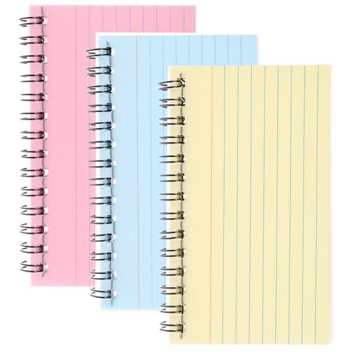 Operitacx 3 Pack Small Spiral Notebooks 4.92X2.95 Inch Portable Index Cards Notepads for Study Office Note Taking with Smooth Writing Paper