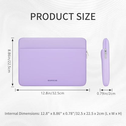 RAINYEAR Laptop Sleeve Case 11-13 Inch, Protective Padded Case with Front Pocket, Computer Cover Laptop Bag Compatible with 13.3 Inch MacBook Air/Pro, MacBook Neo A18, HP, Dell, Lenovo, Acer, Purple - color: Purple, size: 11-13 inch