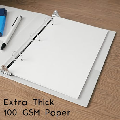 Half Letter Blank Paper, 3-Hole Punched, 500 Sheets/1,000 Pages, 100 GSM, Printer Paper Binder Refill, 5.5 in. x 8.5 in.