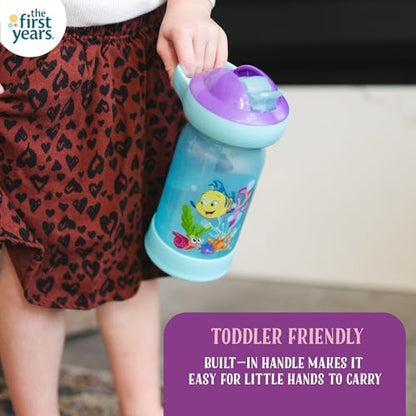 The First Years Disney Ariel Toddler Water Bottle - Spill Proof Disney Princess Water Bottles with Protective DropGuard - Dishwasher Safe - 12 Oz - Ages 2 Years and Up - style: The Little Mermaid
