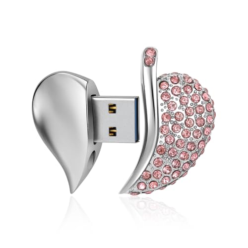 High Speed USB 3.0 Flash Drive,Cute Romantic Heart Shape USB Memory Stick,Thumb Drive for Photos, Music, Files Storage (Pink, 32, GB) - color: Pink