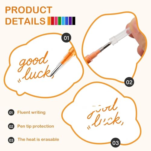 Erasable Gel Ink Pen Refills Compatible with Frixion Friction | Replaceable Medium Fine Point Clicker Refill Stationery (8Colors 24Pcs, Millimeters, 0.7mm) - color: 8colors 24pcs