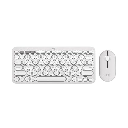 Logitech Pebble 2 Combo Wireless Keyboard and Mouse Quiet - Tonal White | Quiet and portable, customizable, Logi Bolt, Bluetooth, Easy-Switch, for Windows, macOS, iPadOS, Chrome - color: White