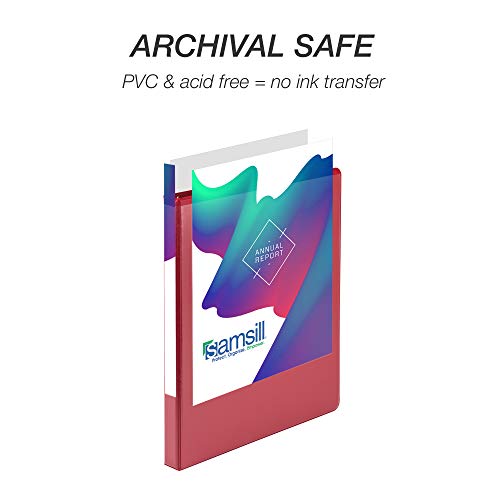 Samsill 0.5 Inch 3 Ring Binder, Made in USA, Economy Round Ring, Clear View Cover, 100 Sheet Capacity - for School, Home, Office - Ruby Red