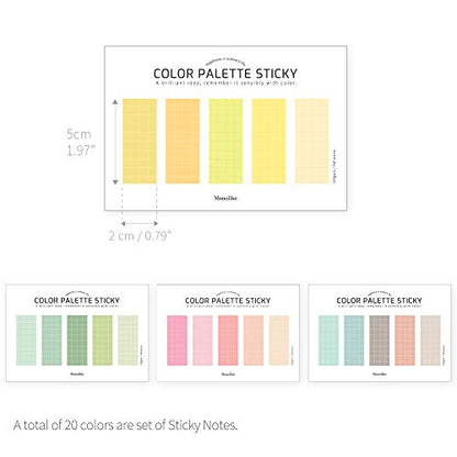 Monolike Color Palette Sticky Grid 500 C Set 4p - Self-Adhesive Memo Pad 30 Sheets - color: Grid 500 C