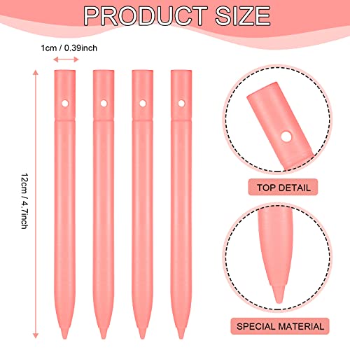 Flutesan 4.5 Inch LCD Writing Tablet Pen Replacement 4 Pcs Kids Stylus Pen for Drawing Tablet Doodle Pad with 4 Hanging Rope(Light Pink) - color: Light Pink